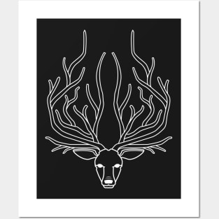 Forest Elk (White) Posters and Art